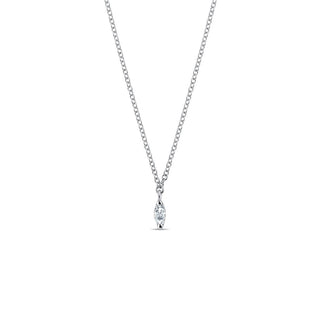 0.13 Marquise Moissanite Diamond Solitaire Pendent Necklace