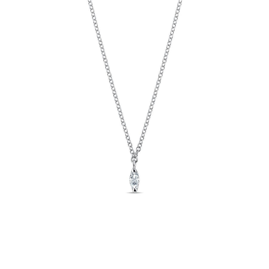 0.13 Marquise Moissanite Diamond Solitaire Pendent Necklace