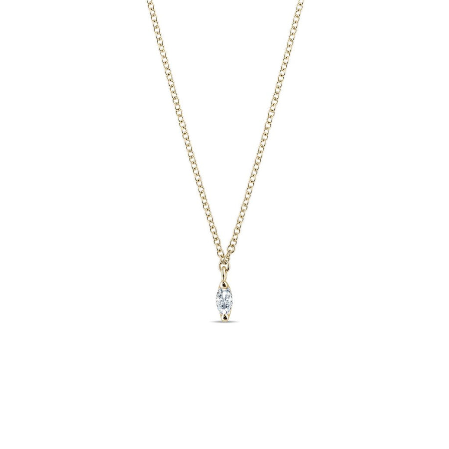 0.13 Marquise Moissanite Diamond Solitaire Pendent Necklace