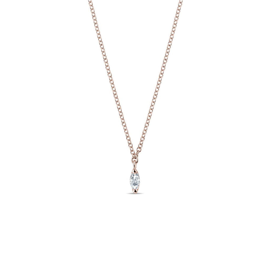 0.13 Marquise Moissanite Diamond Solitaire Pendent Necklace