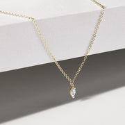 0.13 Marquise Moissanite Diamond Solitaire Pendent Necklace