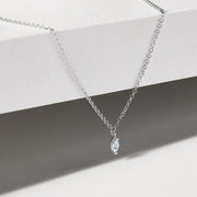 0.13 Marquise Moissanite Diamond Solitaire Pendent Necklace