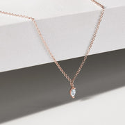 0.13 Marquise Moissanite Diamond Solitaire Pendent Necklace