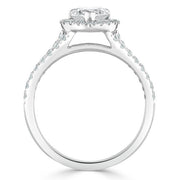 1.0 CT Heart Cut Halo Split Shank Style Moissanite Engagement Ring - Barbara Maison 