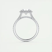 2 CT Round Halo Split Shank CVD F/VS1 Diamond Engagement Ring - Barbara Maison 