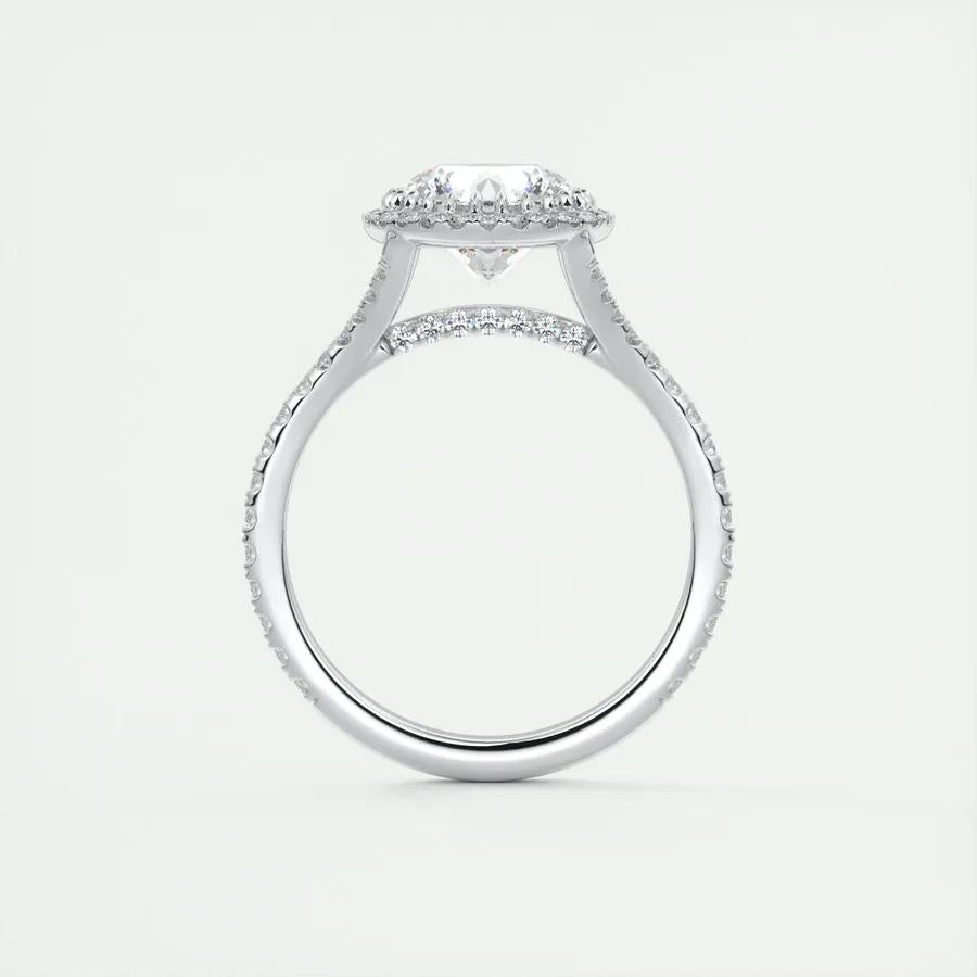 2 CT Round Halo Split Shank CVD F/VS1 Diamond Engagement Ring - Barbara Maison 