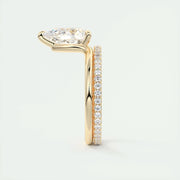 2 CT Pear Solitaire CVD F/VS1 Diamond Engagement Ring - Barbara Maison 