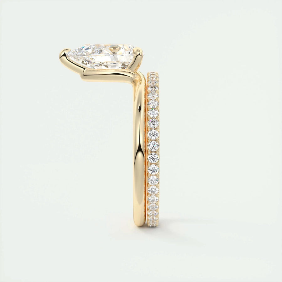 2 CT Pear Solitaire CVD F/VS1 Diamond Engagement Ring - Barbara Maison 