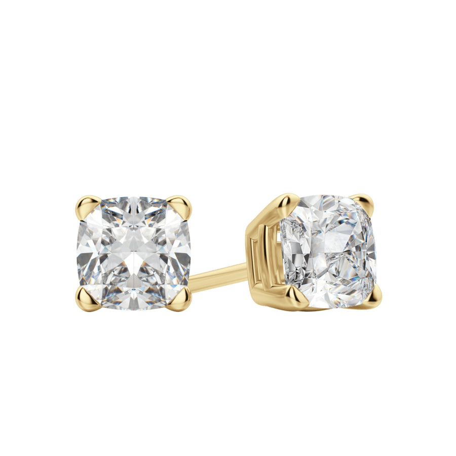 0.50 TCW-1.0 TCW Cushion Cut Moissanite Solitaire Stud Earrings - Barbara Maison 