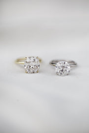 3.0 CT Round Solitaire Moissanite Engagement Ring - Barbara Maison 