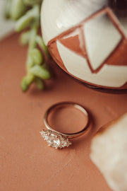 1.33 CT Oval Cut Cluster Moissanite Engagement Ring - Barbara Maison 