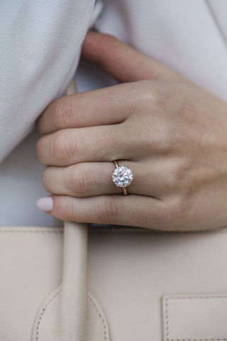 3.0 CT Round Solitaire Moissanite Engagement Ring - Barbara Maison 