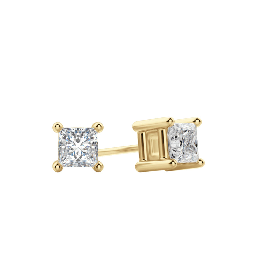0.50 TCW-1.0 TCW Princess Cut Moissanite Solitaire Stud Earrings - Barbara Maison 