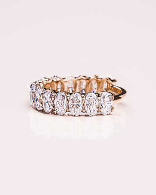 3.45 TCW Oval Moissanite Half Eternity Wedding Band - Barbara Maison 