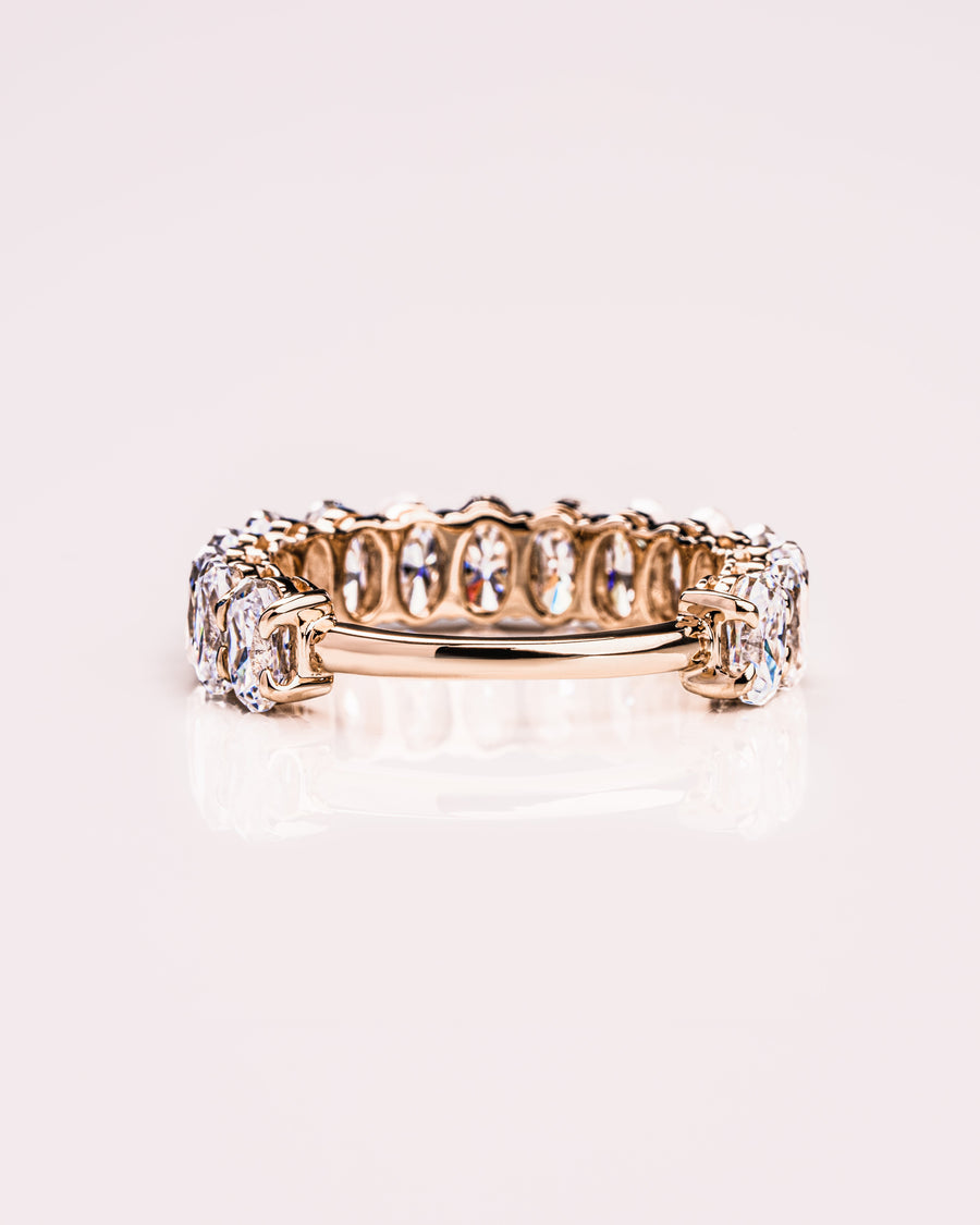 3.45 TCW Oval Moissanite Half Eternity Wedding Band - Barbara Maison 