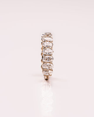 3.45 TCW Oval Moissanite Half Eternity Wedding Band - Barbara Maison 