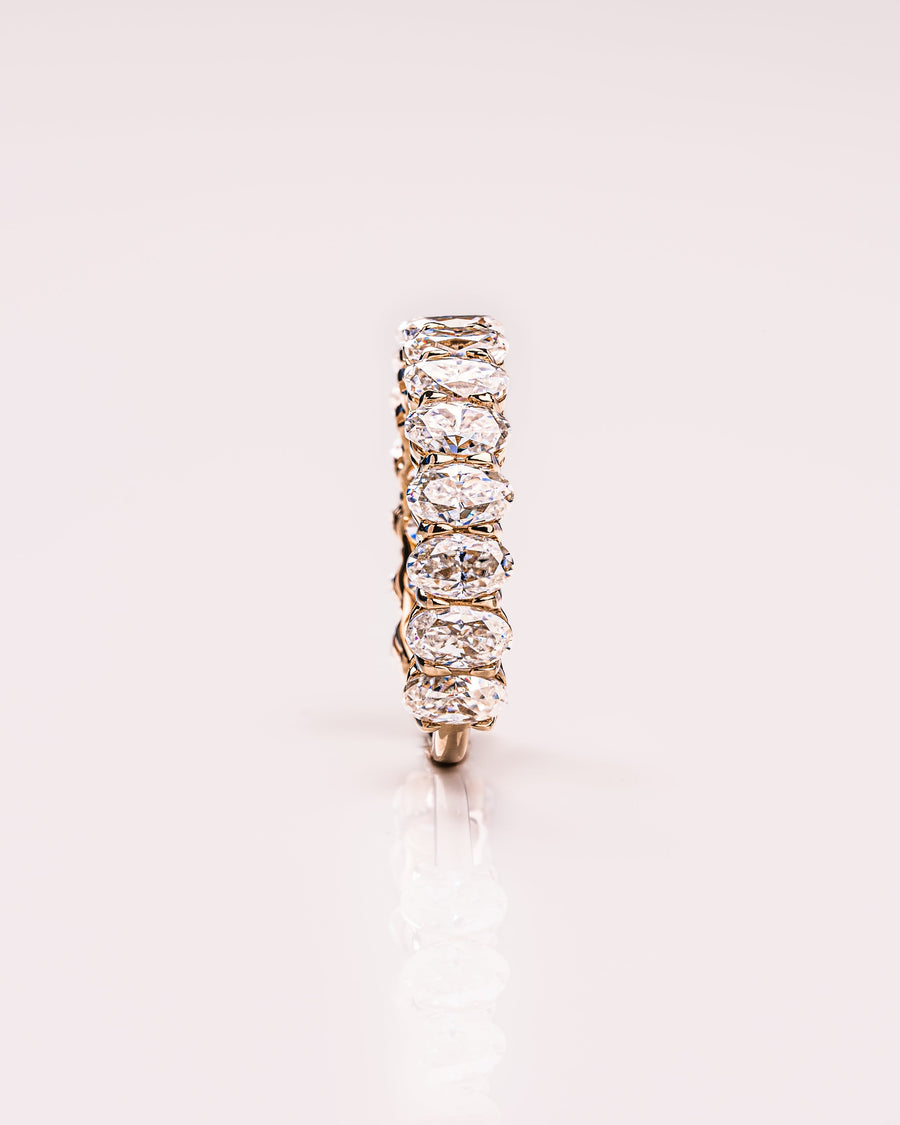 3.45 TCW Oval Moissanite Half Eternity Wedding Band - Barbara Maison 