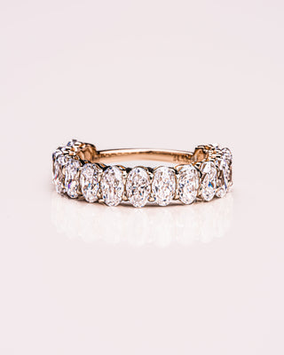 3.45 TCW Oval Moissanite Half Eternity Wedding Band - Barbara Maison 