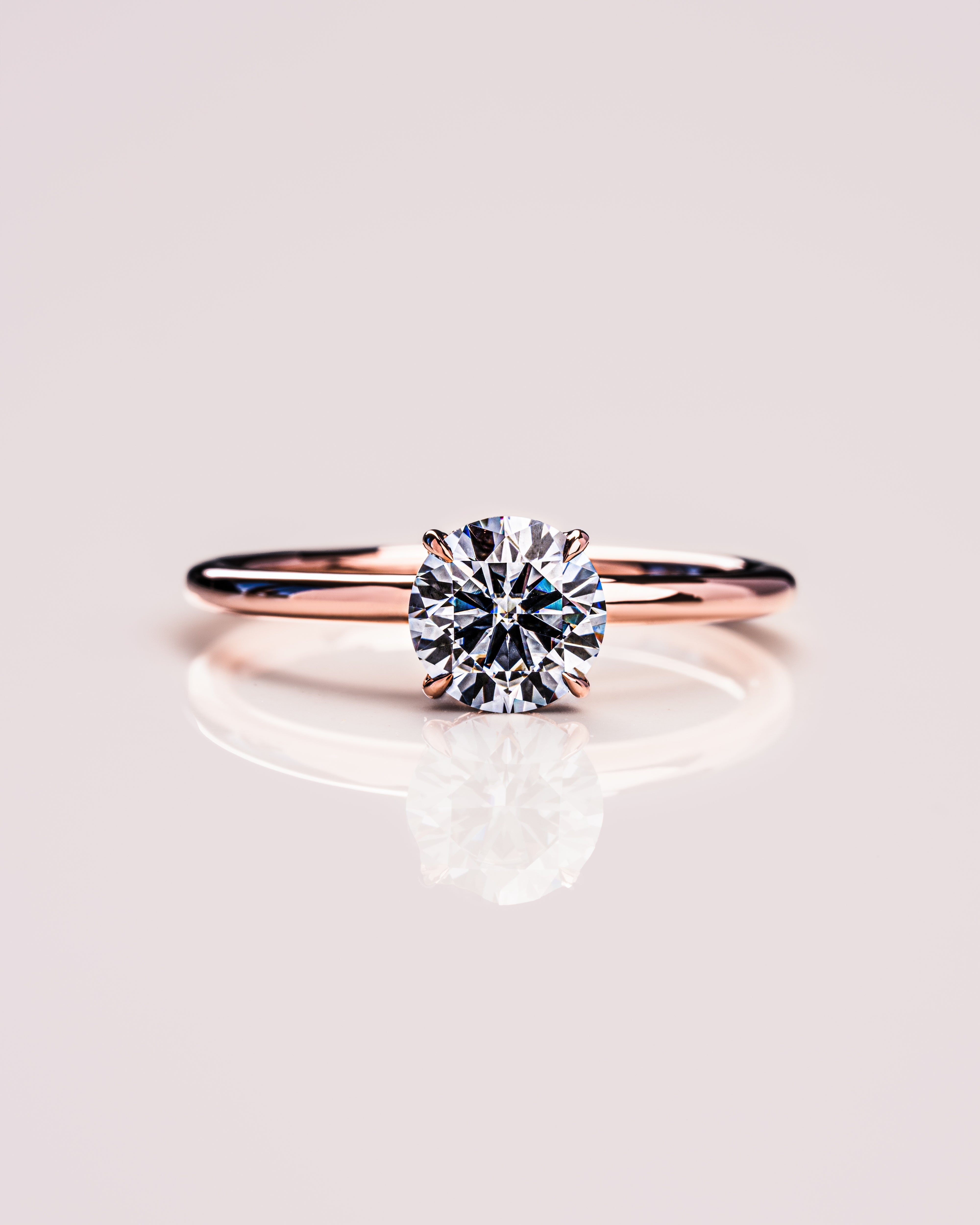 1.60 CT Round Cut Solitaire Moissanite Engagement Ring With Hidden Halo Setting - Barbara Maison 