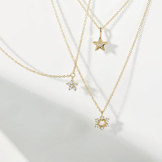 0.10 Moissanite Diamond Star Pendent Necklace