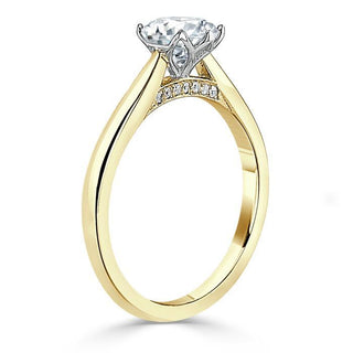 0.75 CT Round Cut Solitaire Moissanite Engagement Ring - Barbara Maison 