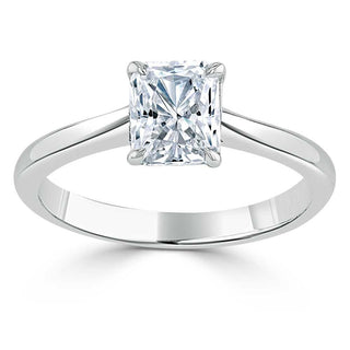 1.0 CT Radiant Cut Solitaire Moissanite Engagement Ring - Barbara Maison 