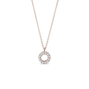 0.10 Moissanite Diamond Circle Pendent Necklace