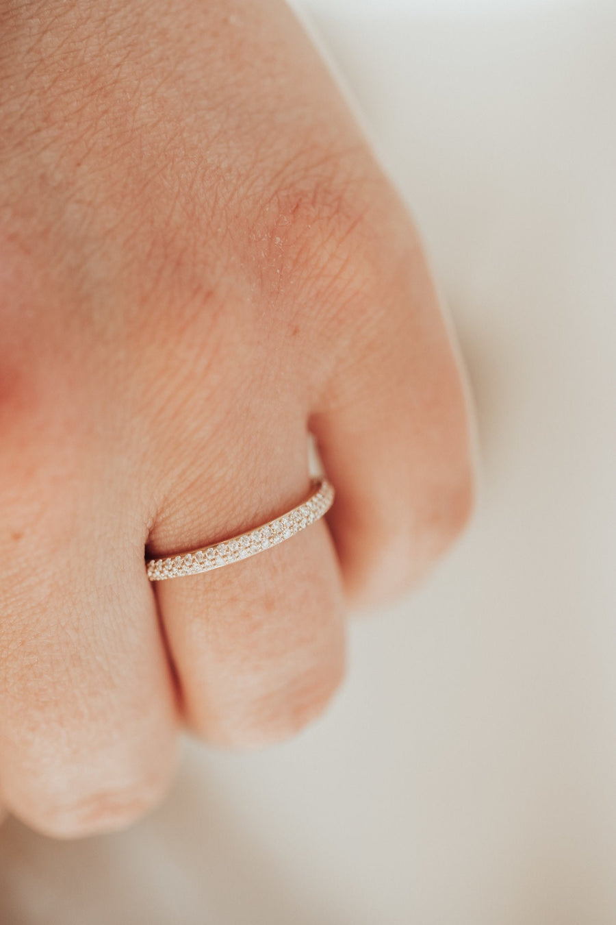 0.24 TCW Round Cut Half Eternity Moissanite Wedding Band - Barbara Maison 