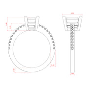 2.30 CT Emerald Solitaire Moissanite Engagement Ring With Pave Setting - Barbara Maison 