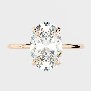 4.0 CT Oval Solitaire Moissanite Engagement Ring - Barbara Maison 