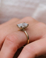 3.0 CT Radiant Solitaire Moissanite Engagement Ring - Barbara Maison 