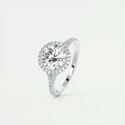 2 CT Round Halo Split Shank CVD F/VS1 Diamond Engagement Ring - Barbara Maison 