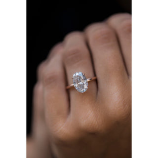 4.0 CT Oval Solitaire Moissanite Engagement Ring - Barbara Maison 