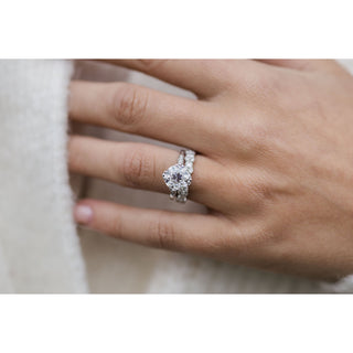 2.50 CT Old Mine Round Solitaire Moissanite Engagement Ring - Barbara Maison 