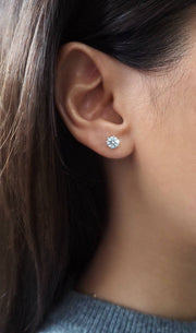 0.5 CT Round Solitaire G/VVS Lab Grown Diamond Earrings - Barbara Maison 