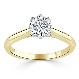 0.75 CT Round Cut Solitaire Moissanite Engagement Ring - Barbara Maison 