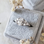 1.0 CT Round Cluster CVD F/VS1 Diamond Engagement Ring - Barbara Maison 