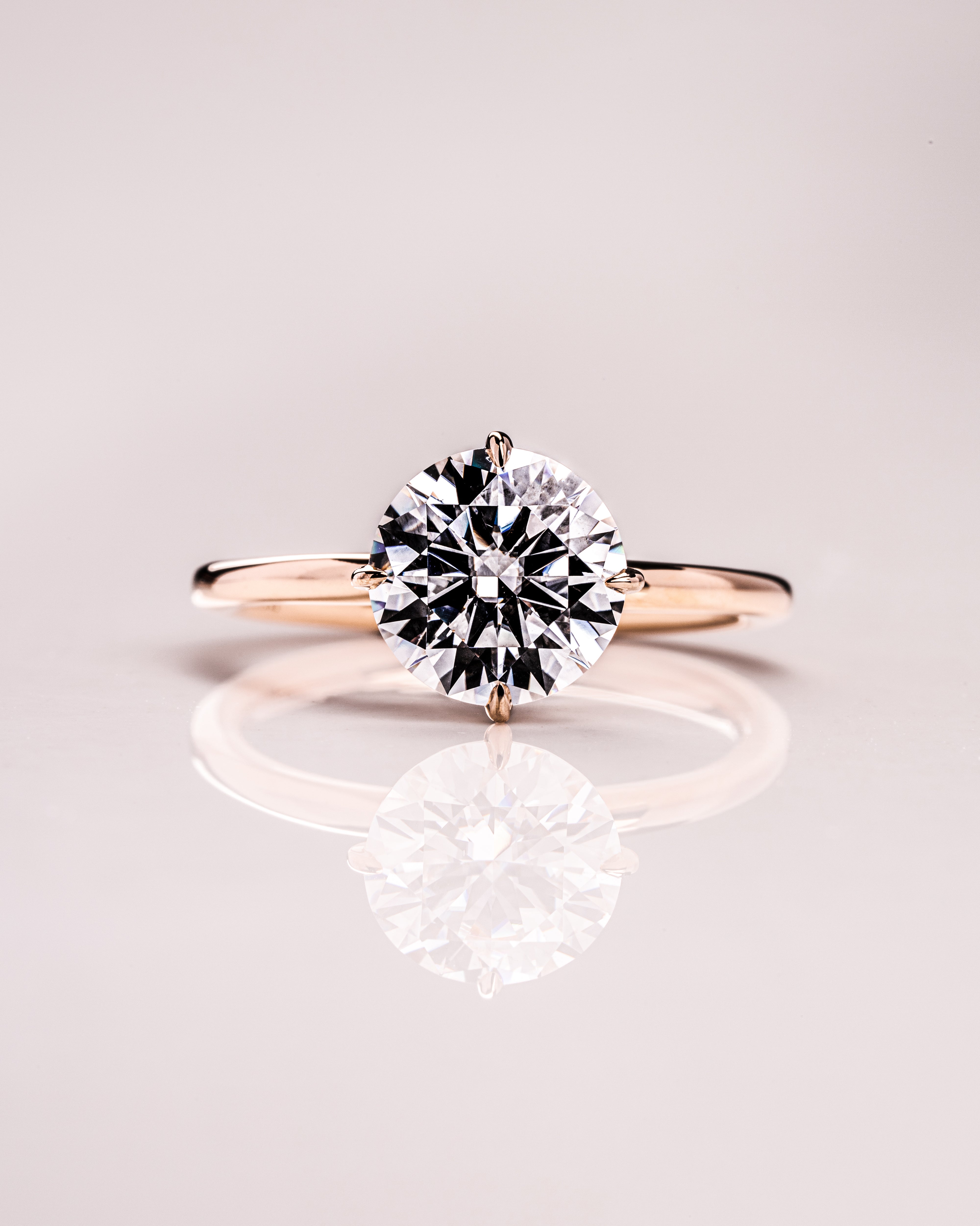 1.35 CT Round Cut Moissanite Solitaire Engagement Ring - Barbara Maison 