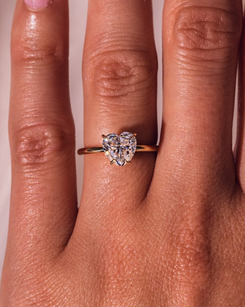 2.0 CT Heart Cut Solitaire Moissanite Engagement Ring - Barbara Maison 