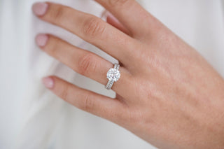 2.50 CT Round Solitaire Hidden Halo Moissanite Engagement Ring - Barbara Maison 