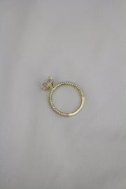 2.0 CT Cushion Hidden Halo & Pave Moissanite Engagement Ring - Barbara Maison 