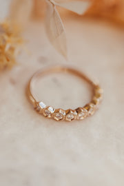 0.28 TCW Round Milgrain Moissanite Wedding Band - Barbara Maison 