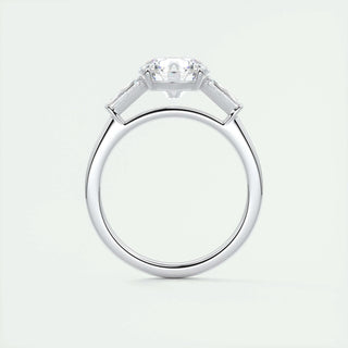 2 CT Round Three Stone CVD F/VS1 Diamond Engagement Ring - Barbara Maison 