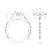 1.60 CT Emerald Solitaire Pave Moissanite Engagement Ring - Barbara Maison 