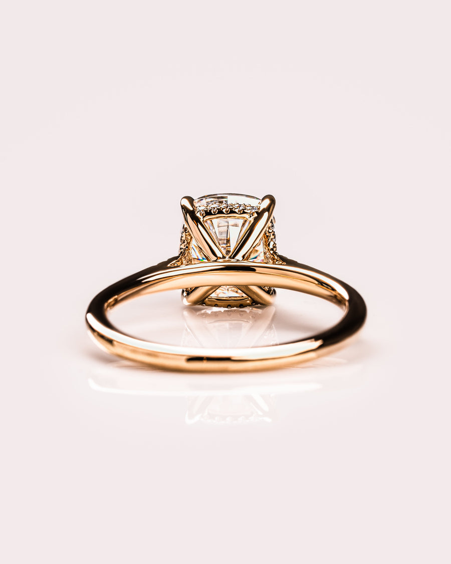 1.49 CT Cushion Cut Solitaire Moissanite Engagement Ring - Barbara Maison 