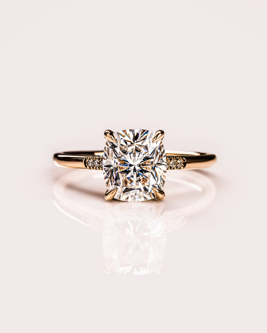 1.49 CT Cushion Cut Solitaire Moissanite Engagement Ring - Barbara Maison 