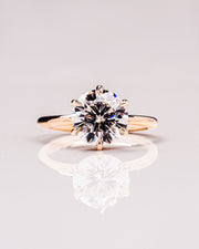 1.60 CT Round Cut Solitaire Moissanite Engagement Ring - Barbara Maison 