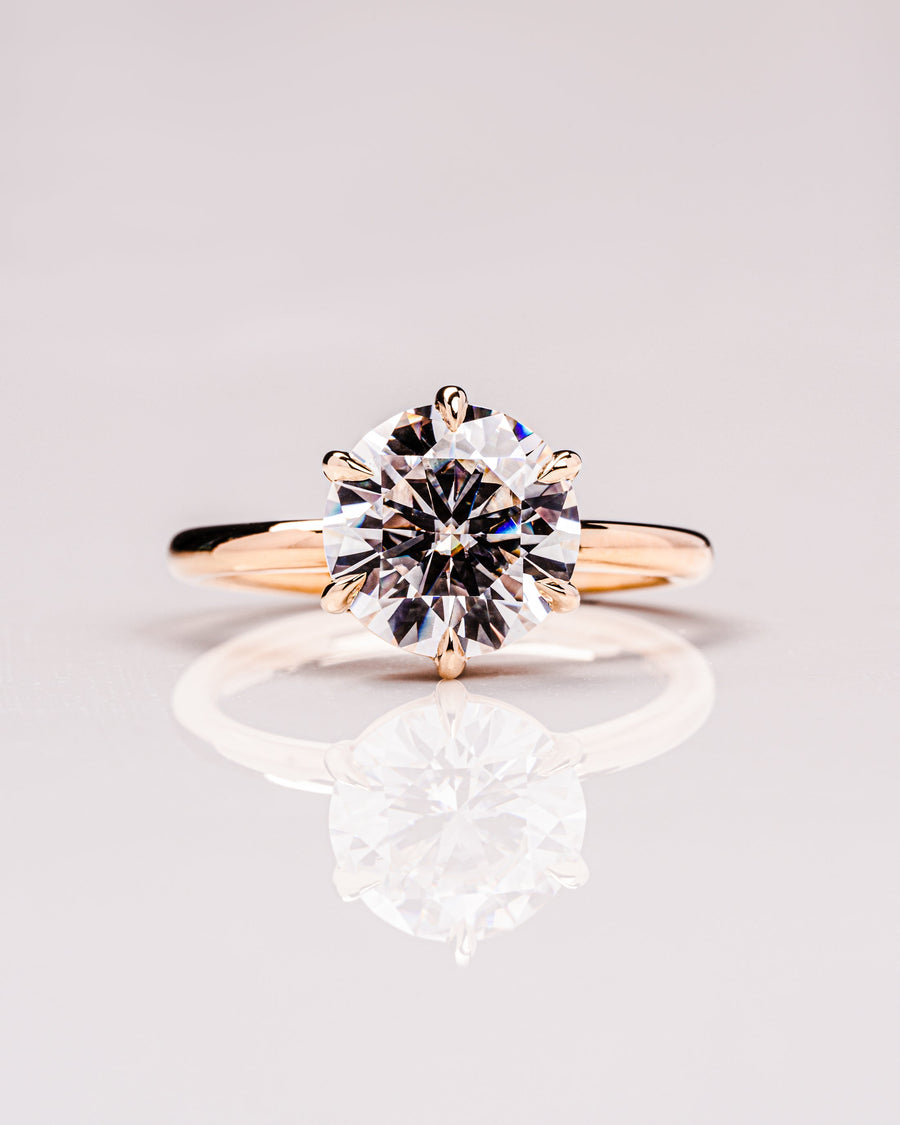 1.60 CT Round Cut Solitaire Moissanite Engagement Ring - Barbara Maison 
