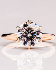 1.60 CT Round Cut Solitaire Moissanite Engagement Ring - Barbara Maison 