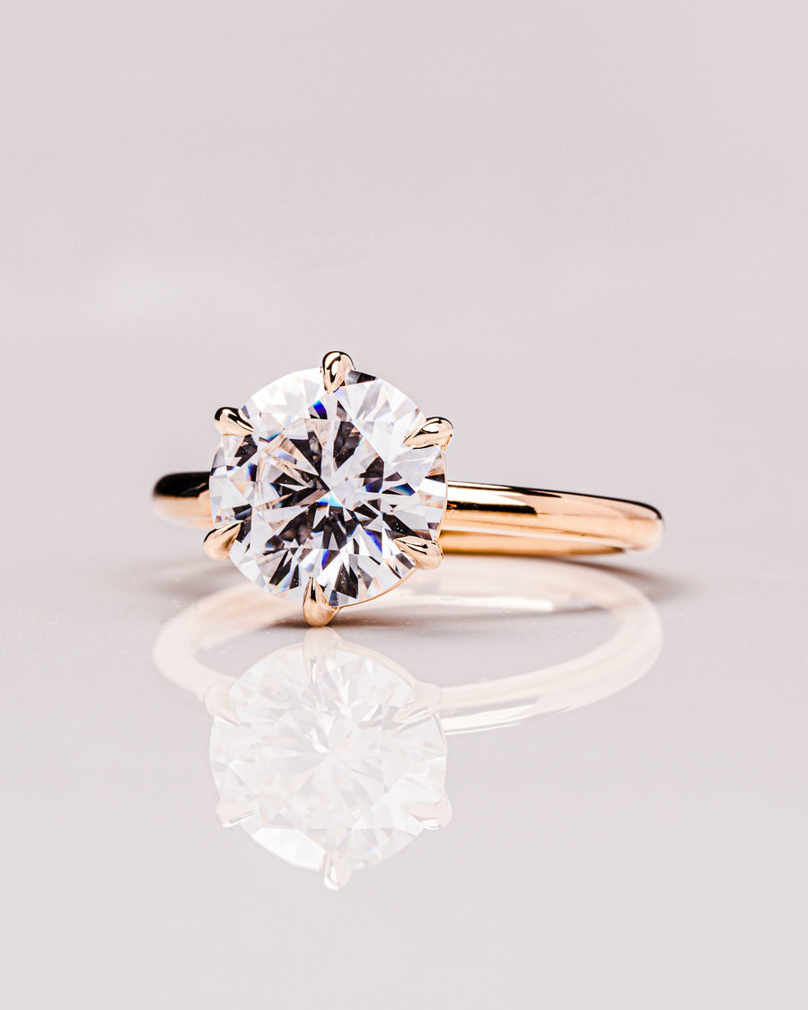 1.60 CT Round Cut Solitaire Moissanite Engagement Ring - Barbara Maison 
